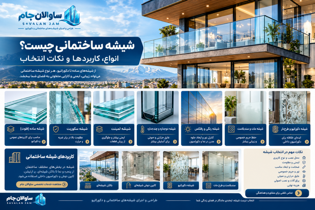 شیشه ساختمانی چیست؟ انواع، کاربردها و راهنمای انتخاب